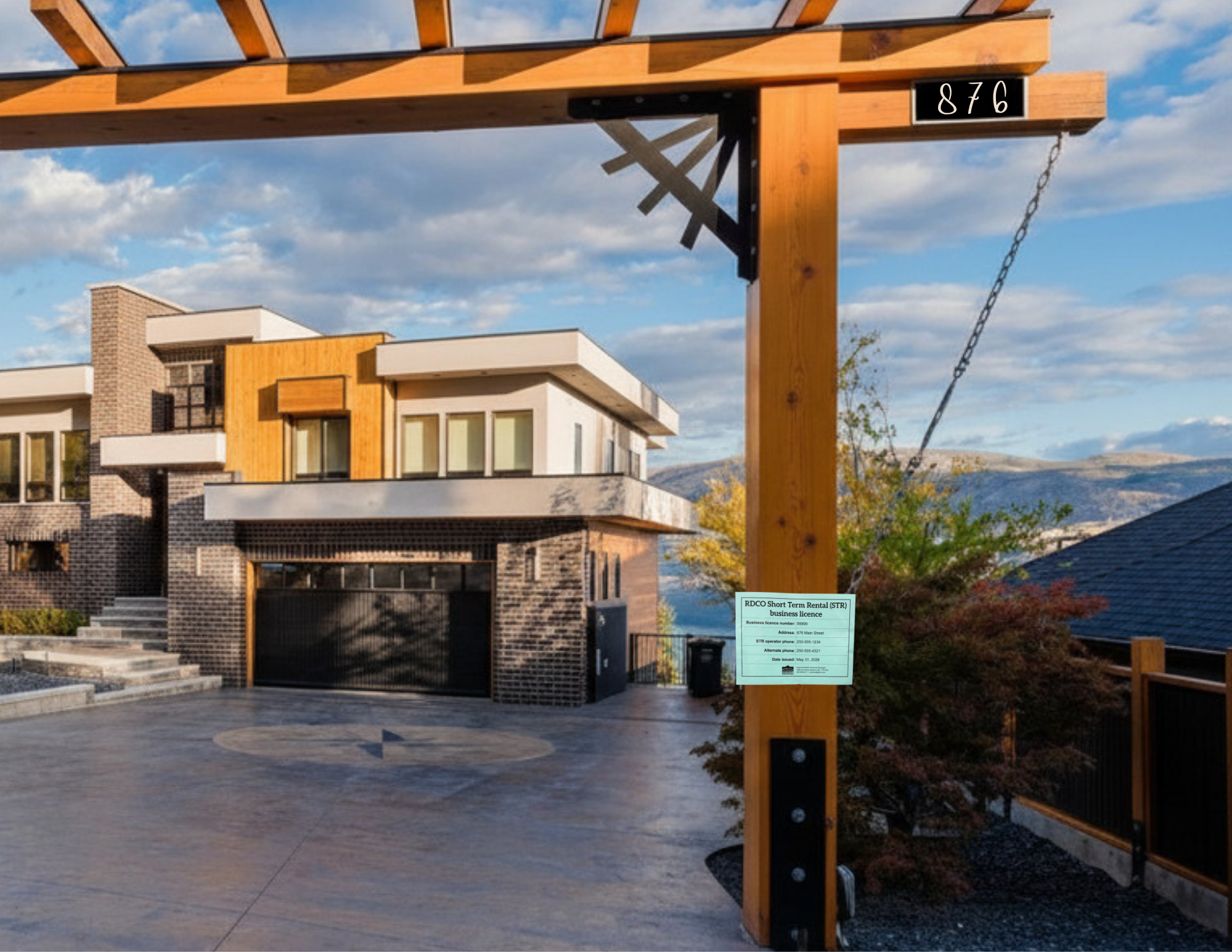 Mock-up of STR business licence sign