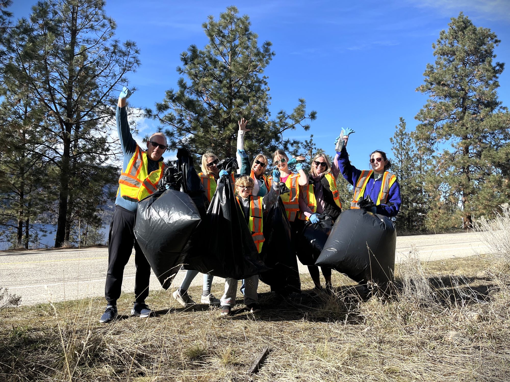 Residents participating in a community clean-up event.
