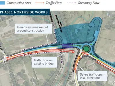Construction map for the KLO bridge replacement.